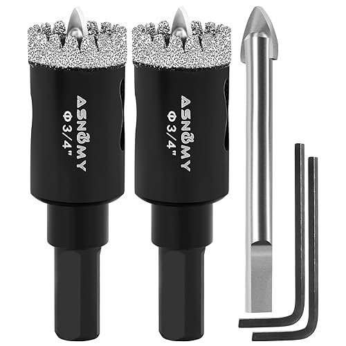 Vista 58 de ASNOMY Juego de 10 piezas de sierra de agujero de diamante, 1/4"-2" pulgadas de sierra de agujero de baldosas dentadas de taladro con núcleo