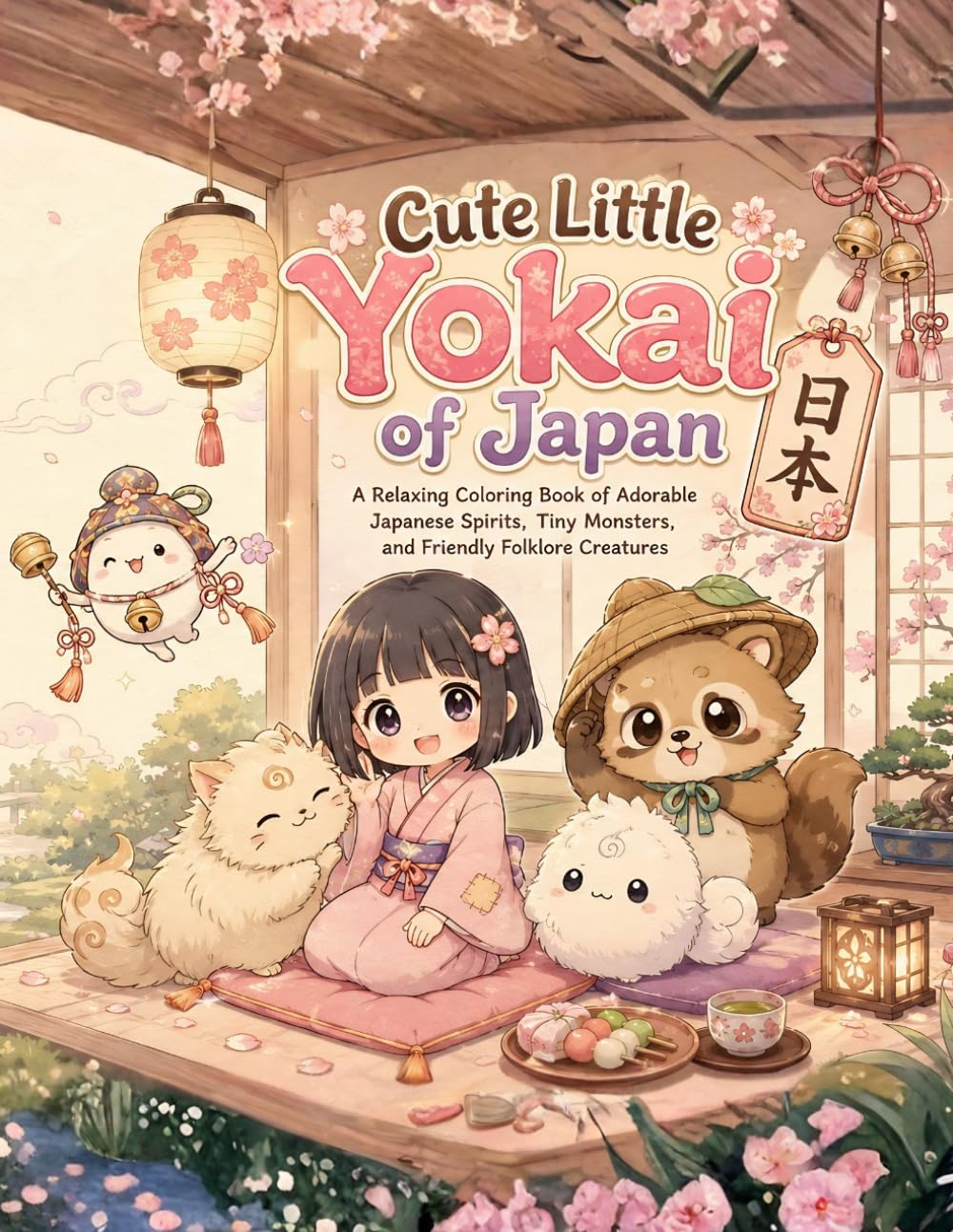 A Coloring Book: Cute Little Yokai of Japan: A Relaxing Coloring Book of Adorable Japanese Spirits, Tiny Monsters, and Friendly Folklore Creatures