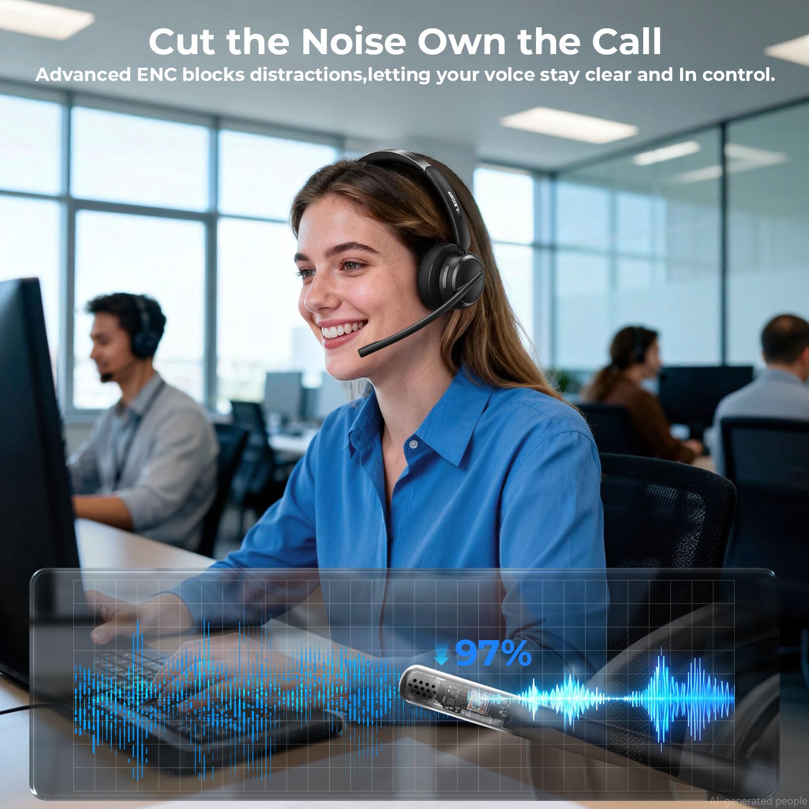 Wireless Headset with USB A/C Dongle Gallery Image