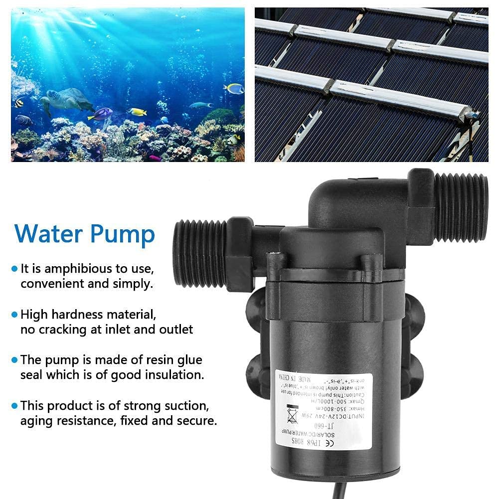 Pompa di Acqua Senza Spazzola di DC 24V, Pompa di Acqua Sommergibile Ecologica a Basso Rumore per il Riscaldatore di Acqua Solare
