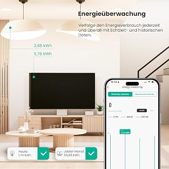 Smart Socket 16 A WiFi Socket with Current Measurement Pack of 4