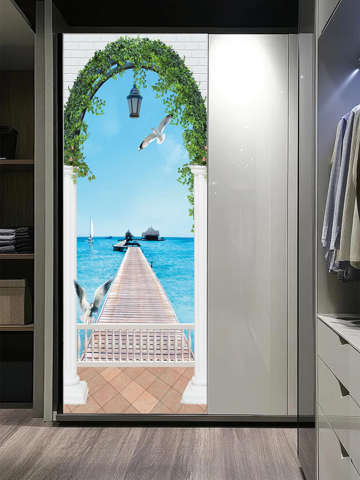Adesivi Per Porte 3D 77 X 200 Cm Carta Parati Porta Poster Per Porta Rimovibile Autoadesivo Impermeabile Fai Da Te Foto Per Bagno Cucina Soggiorno
