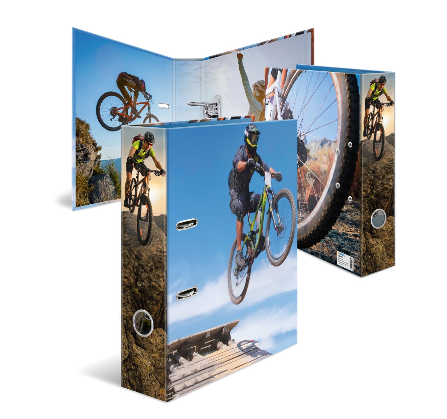 HERMA Lot de 5 classeurs à levier A4, dos de 70 mm, classeur robuste avec motif sport, finition brillante et impression intérieure, classeur à anneaux pour enfants, classeur d'archivage et organiseur