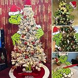 Elf Christmas Decorations, Christmas Tree 𝐆rinch Decorations Creative Christmas Tree Topper Head for
