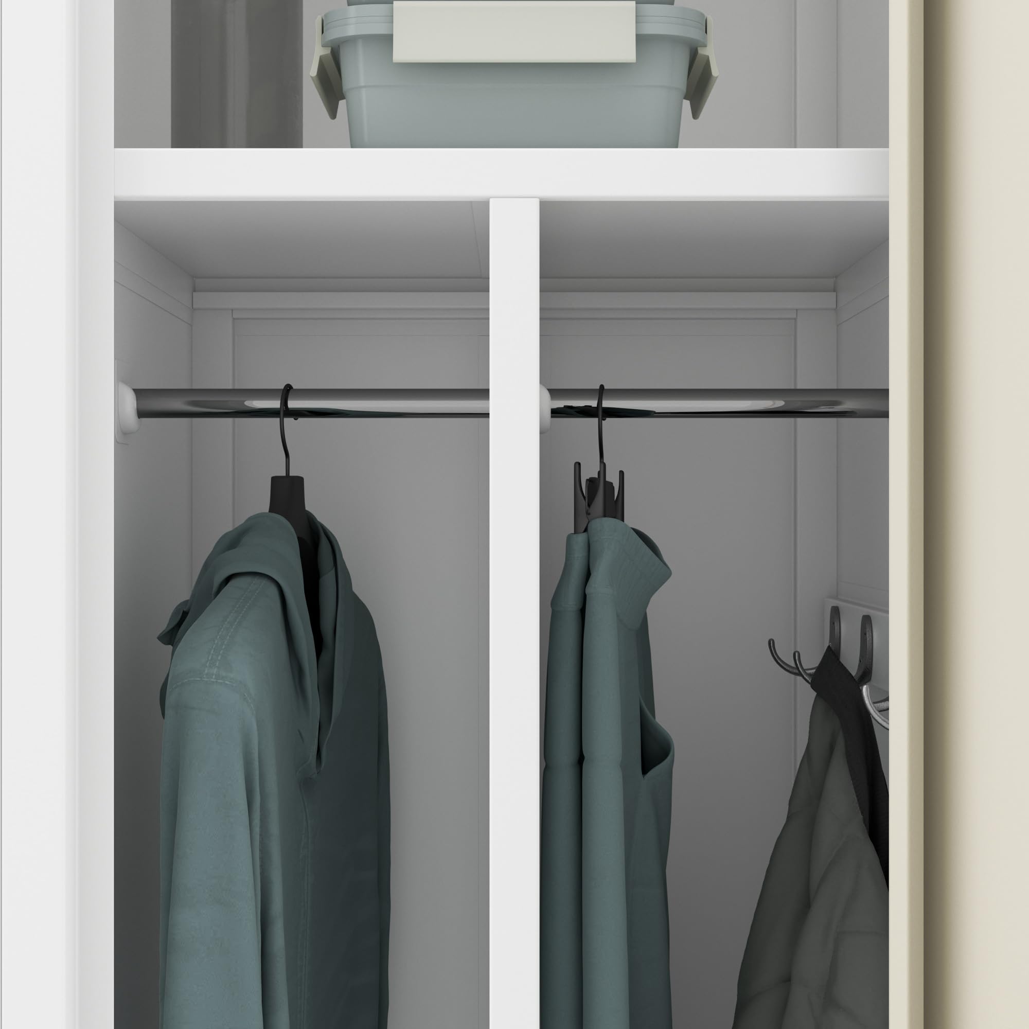 Taquilla Doble Armario Vestuario 2B1A Metalico Puertas con bisagras Ranuras de ventilación Pintura en Polvo Pared divisoria 180 cm x 80 cm x 50 cm (Aspecto de madera blanca)