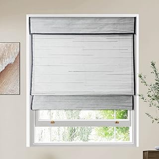 LETAU Natural Grass and Jute Rattan Blinds, Cordless Light Filter/Sheer ...