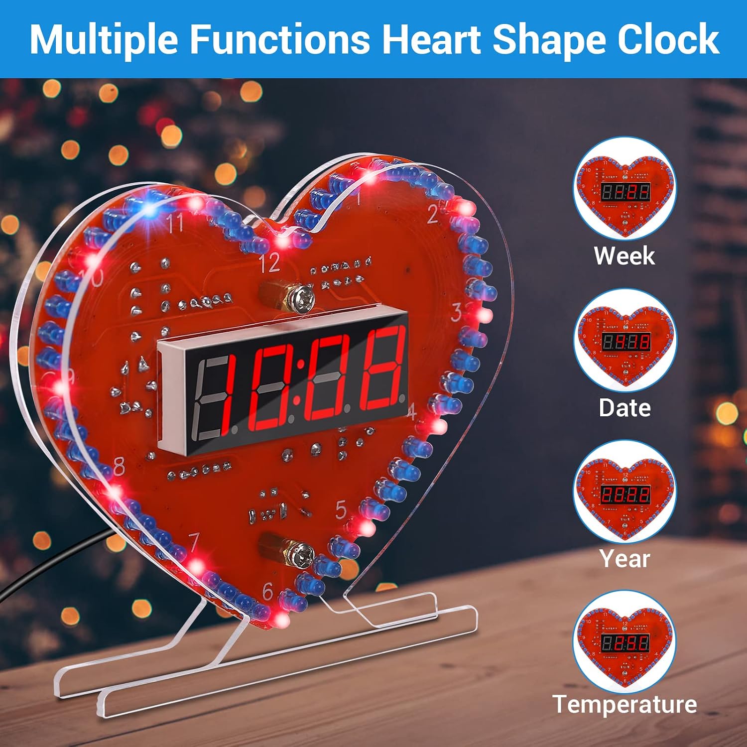 MiOYOOW 4-Digit Digital DIY Clock Kit with Acrylic Shell and 6-Digit DIY Digital Electronic Clock Kit, Soldering Practice Kit for College High School Education image 3