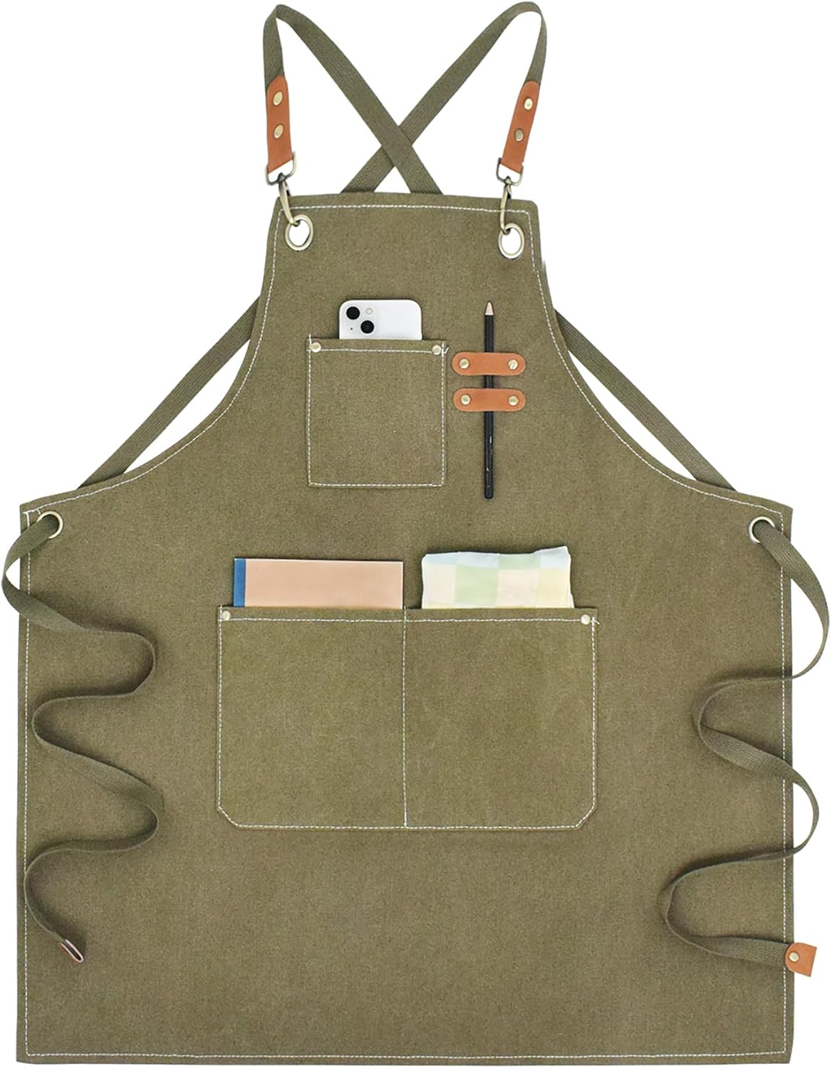 Nanxson Grembiule da uomo di grandi dimensioni con tasche Grembiule da donna per la pulizia Grembiule da ristorazione Grembiule da cucina Grembiule da lavoro Grembiule da lavoro