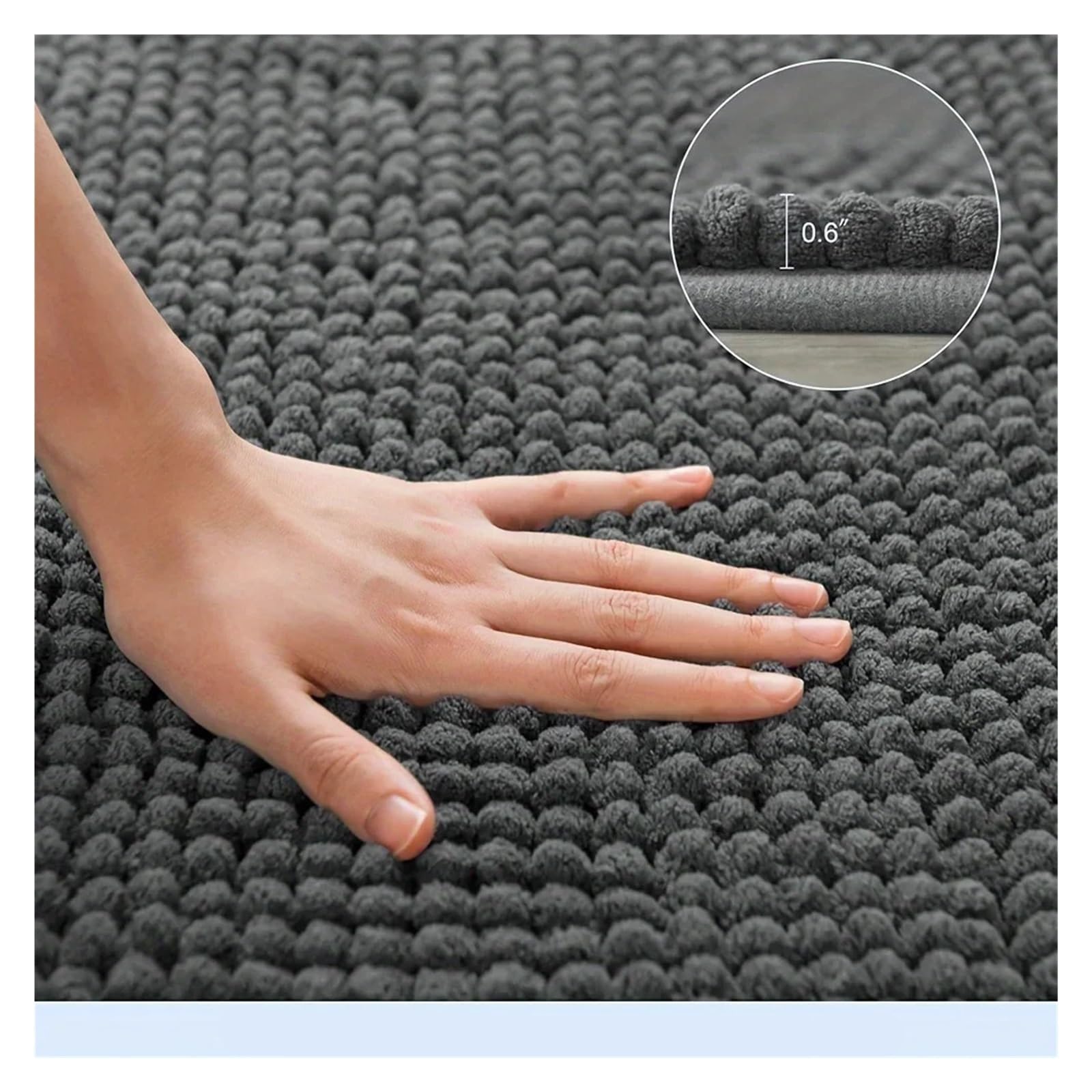 Tappeto Da Bagno A Forma Di L Tappetini da bagno a forma di L in cotone tinta unita, tappetino assorbente antiscivolo for il, tappeto for la casa(Apricot)