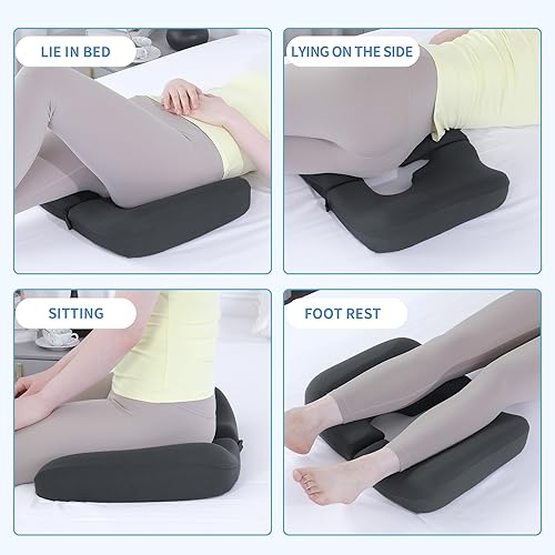 Miniatura 4 de HOMBYS Cojín de gel para asiento de cama, cojín para dolor de trasero, almohada de espuma viscoelástica para aliviar el dolor de coxis, almohada de