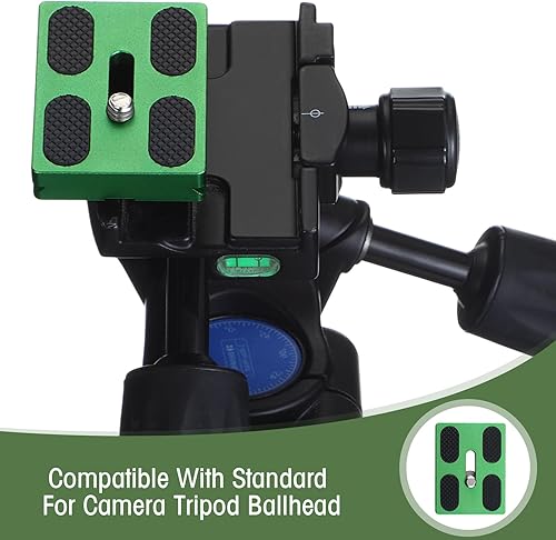 Vista 81 de Frienda 2 piezas de placa de liberación rápida de metal con tornillo de cámara de 1/4 a 20 placa de montaje de trípode se adapta estándar para Negro