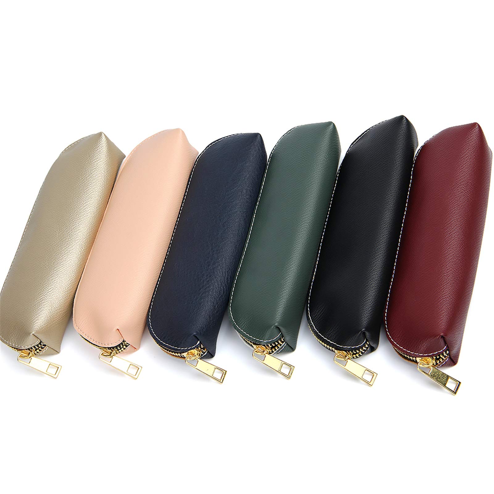 Astuccio in pelle, astuccio piccolo, Astuccio for penna e matita in pelle PU multicolore 19,5x6 cm(Gold)