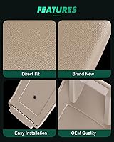 Vista 3 de SCITOO Cubierta de piel para consola central con reposabrazos, color beige, con base de repuesto para Audi A4 A6 S4 2000-2008