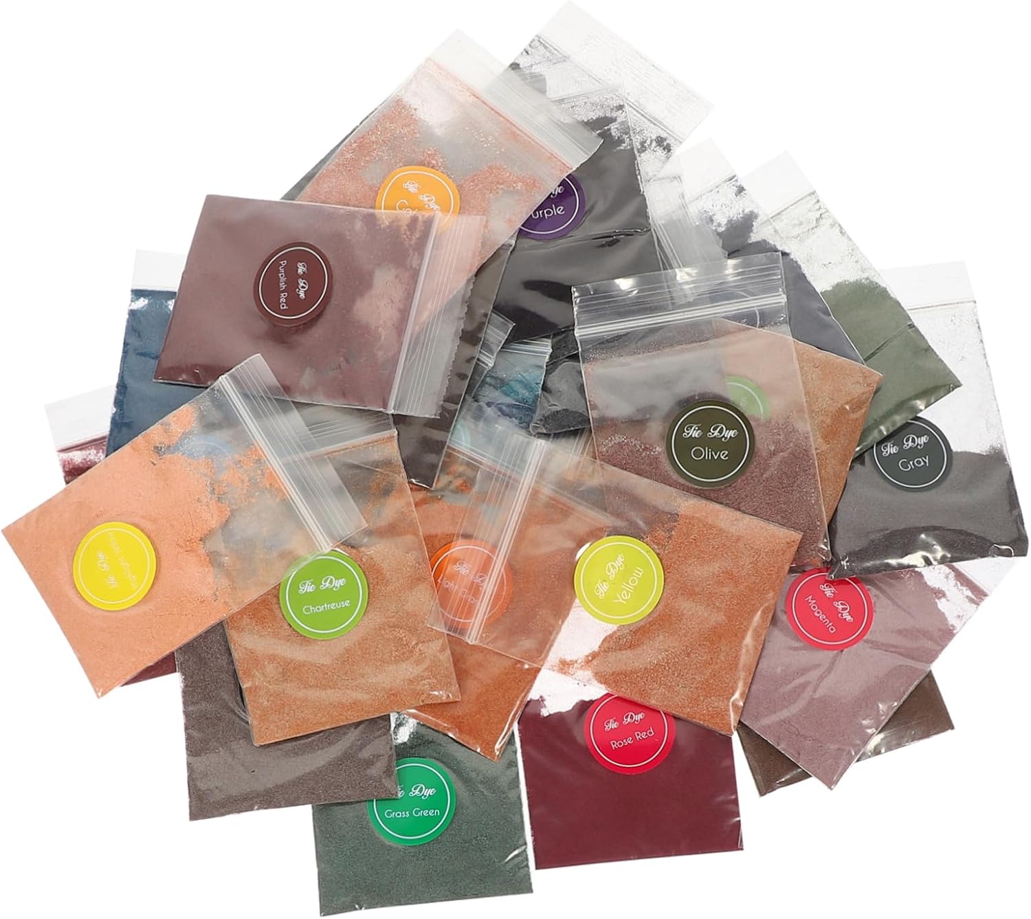 Tofficu 32Bags Tie Dye Powder Vibrant Permanent Colors for DIY Tie Dyeing for Adults for Summer Camps Parties Festivals Compatible