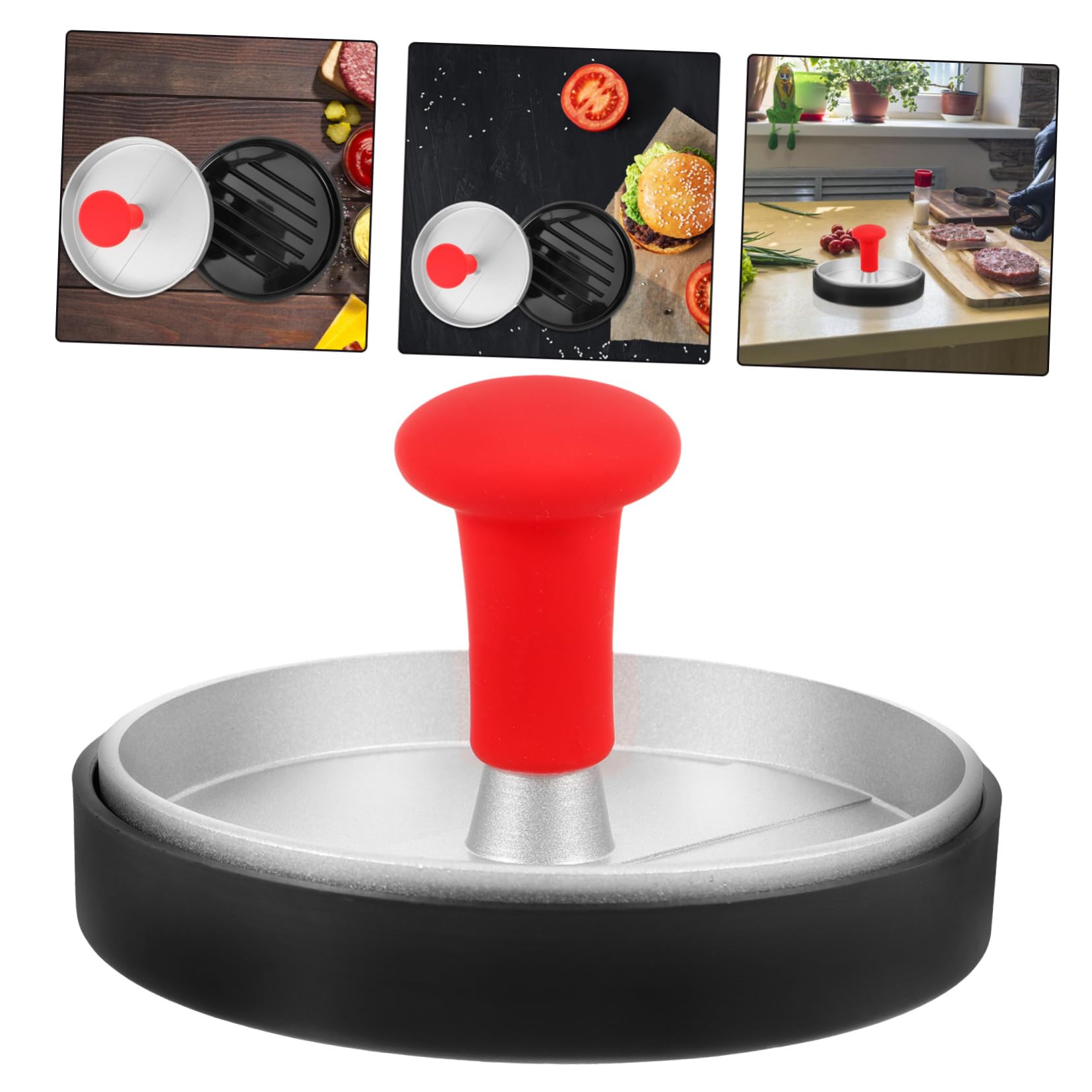 HANABASS 5 Pezzi Hamburger Inossidabile Stampo Antiaderente per Carne e Hamburger Utensile per Facili e Design Ergonomico e Stabile