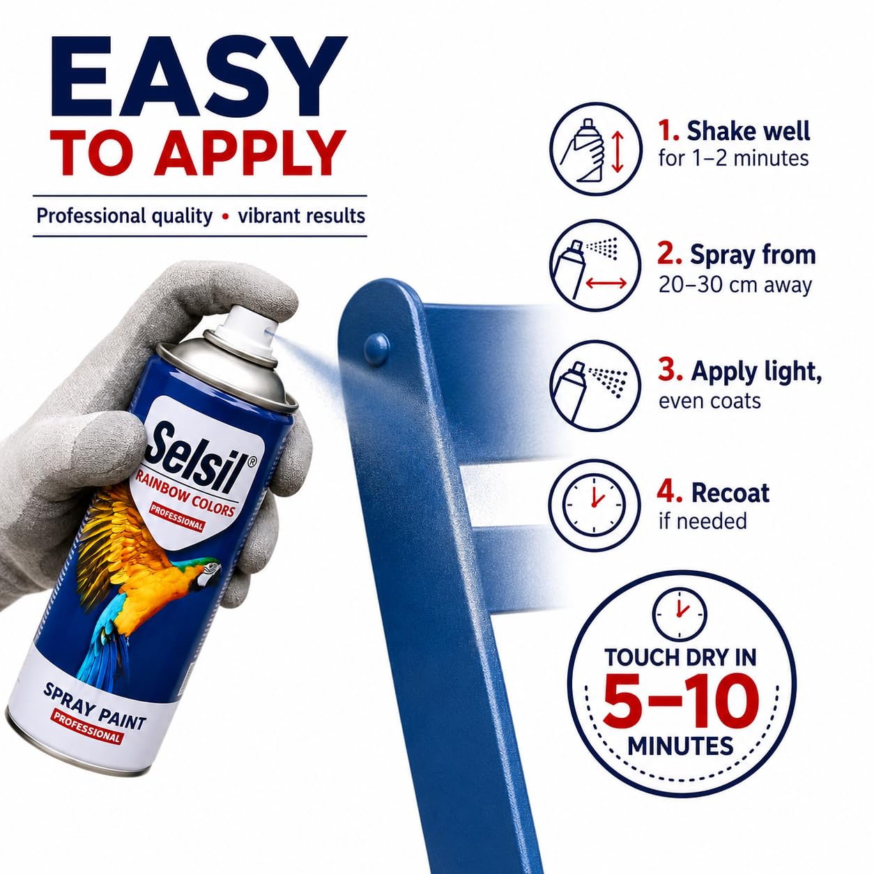 Selsil Rainbow 400 Ml Sprey Boya Siyah Parlak