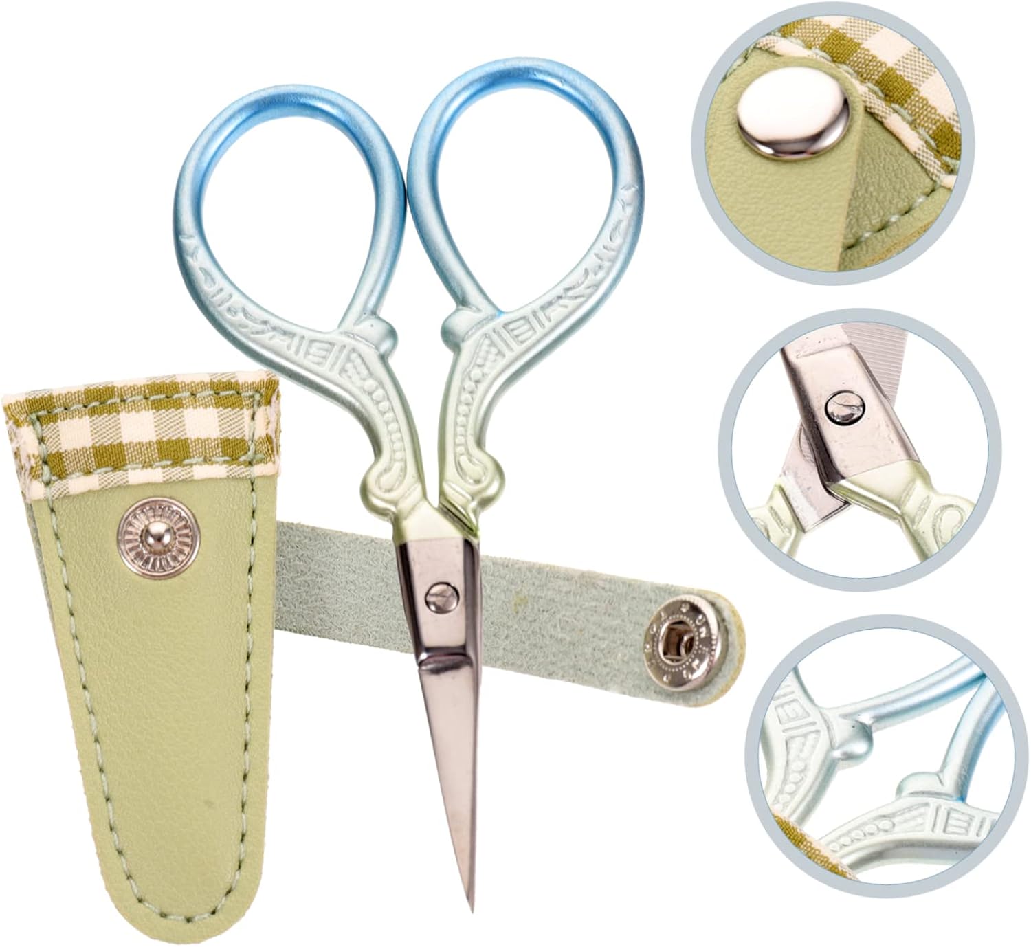 Housoutil Multi-use Scissors Stainless Steel Safety Cover Embroidery Sewing Craft for Boys and Girls Adults