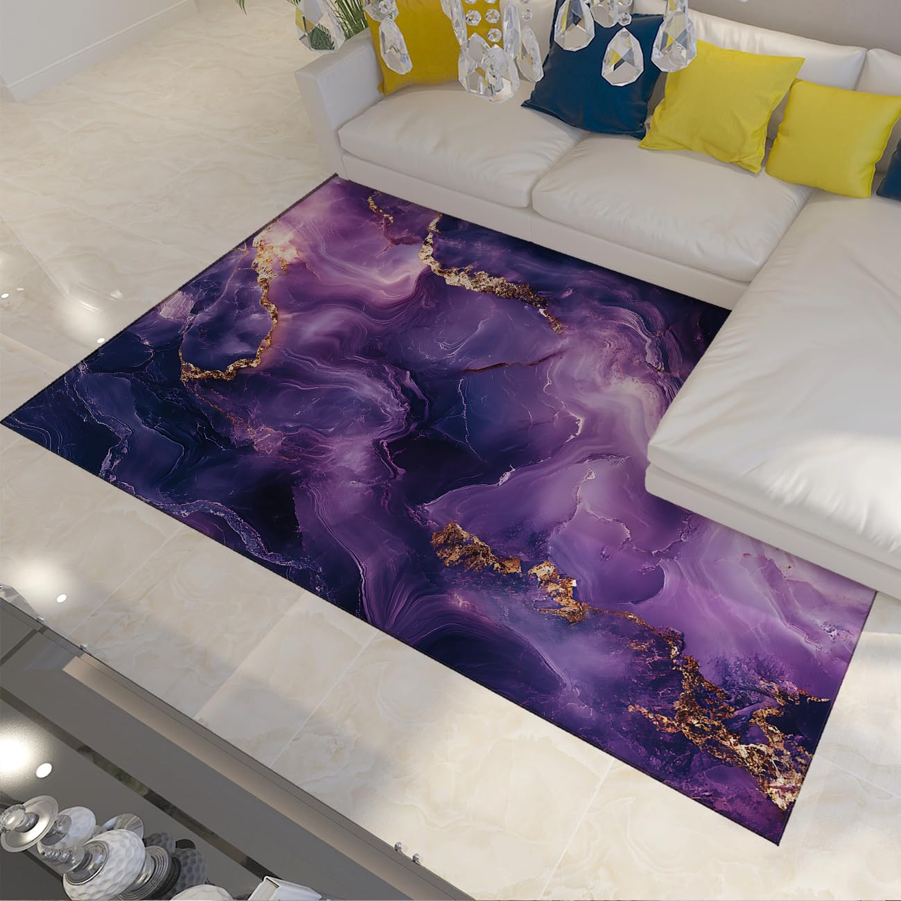 Tapis violet 120x150 géode pour descente de lit et coin jeux