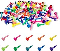 Newkita 100PCS Multicolor Brass Paper Fasteners - Rust-Proof Mini Brads for Crafts, Scrapbooking & DIY Projects