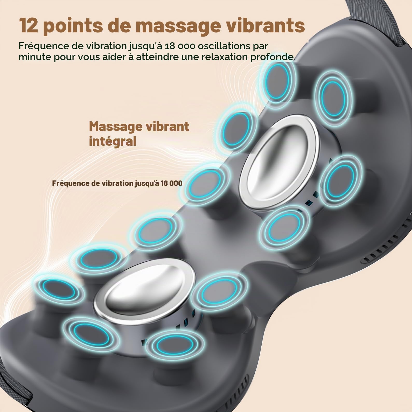 Appareil de Massage Oculaire avec Chaud/Froid, Massage par Compression et Musique Bluetooth, 3 Modes pour les Migraines et les Tensions, Améliore la Qualité du Sommeil et Soulage la Fatigue Oculaire