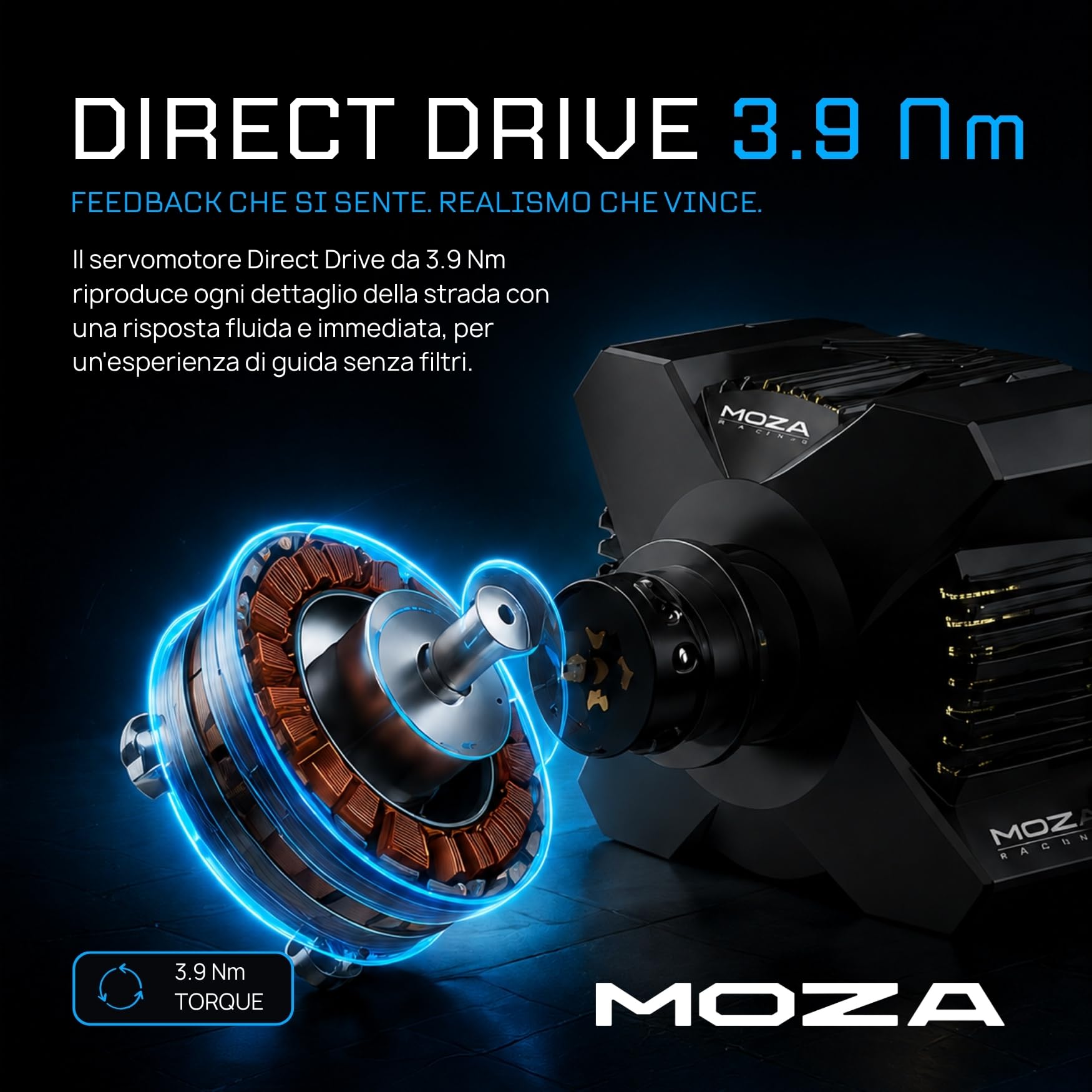 MOZA R3 Bundle Volante Simulatore di Guida PC con Base Direct Drive 3.9 Nm, Volante Gaming ES Lite, Pedaliera Sim Racing SR-P Lite, Morsetto da Tavolo Incluso, Postazione Sim Racing