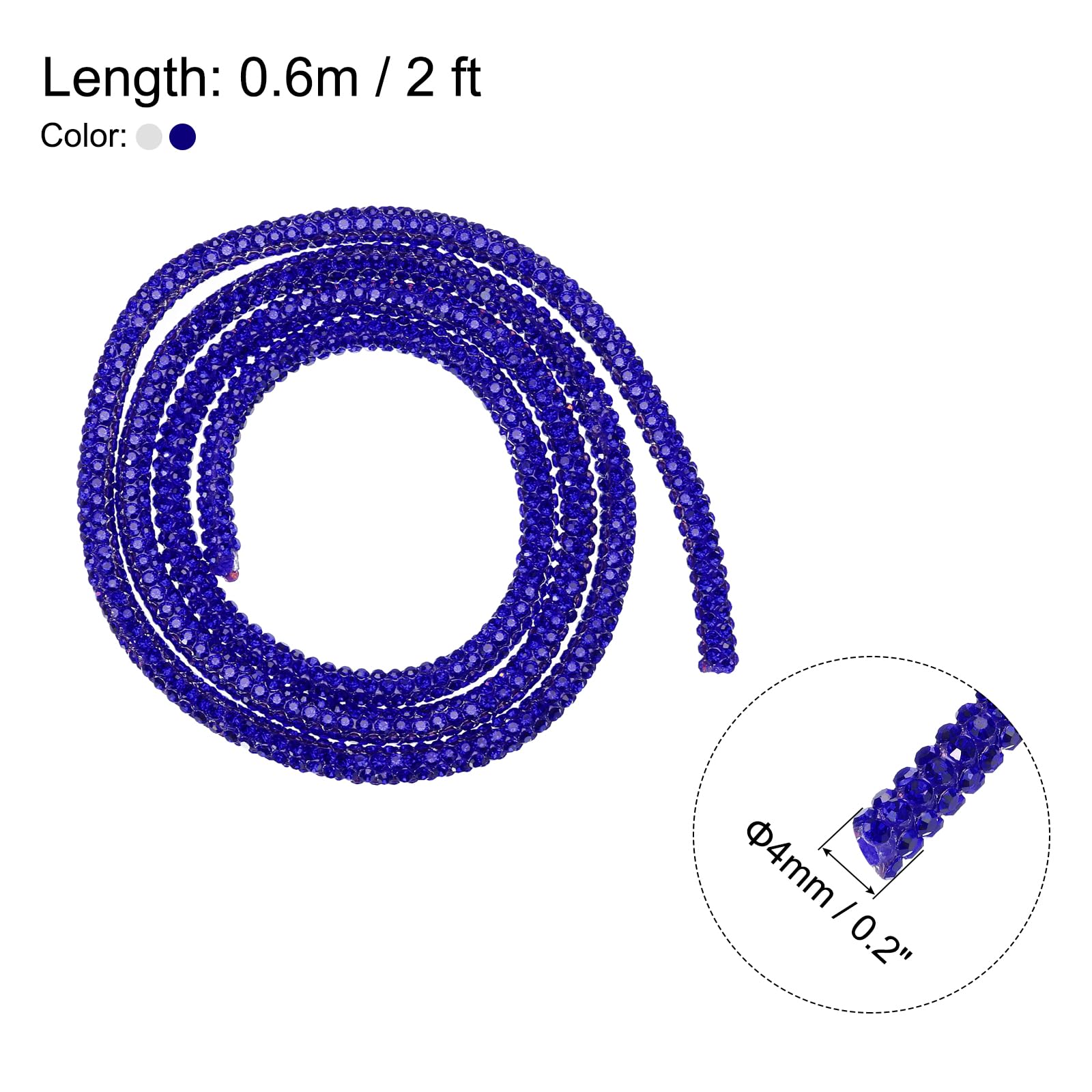 Nastro Di Strass Rosa 4mm X 5m Con Punte Metalliche - Per Decorare Scarpe E Abiti - Foto 9