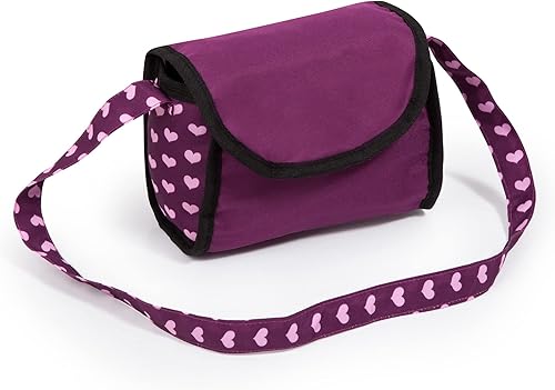 Miniatura 3 de Bayer Cochecito de moda - Borgoña, rosa, corazones - Incluye bolsa de hombro, se adapta a muñecas de hasta 18 pulgadas, mango ajustable, juego de