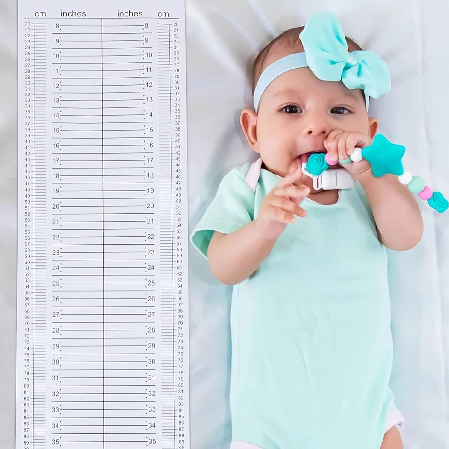 Soft Measuring Mat Height Ruler for Babies Safe Washable Space-Saving Children's Growth Monitor