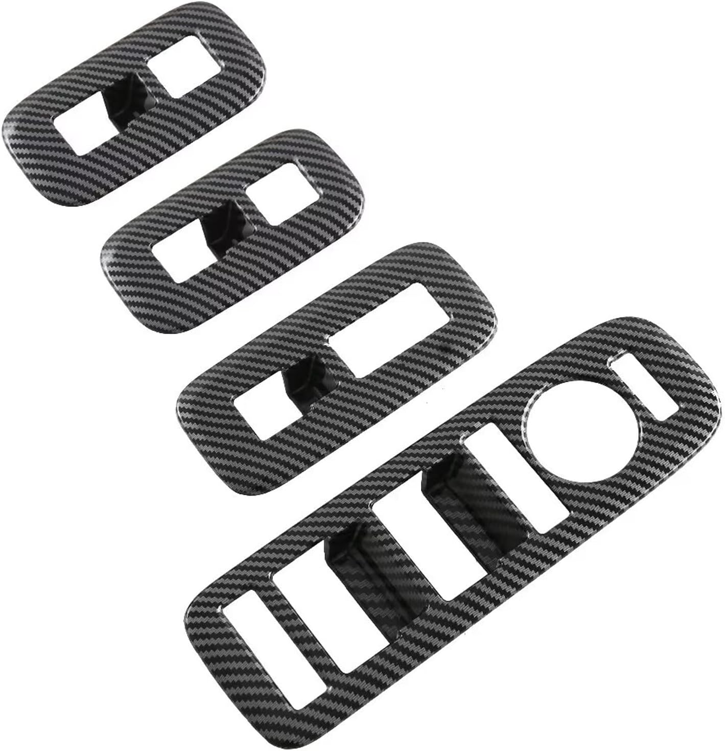 for Hyundai Santa Fe 2023-2025 LHD ABS Carbon Fiber Door Armrest Window Lift Trim 4pcs Car Accessories