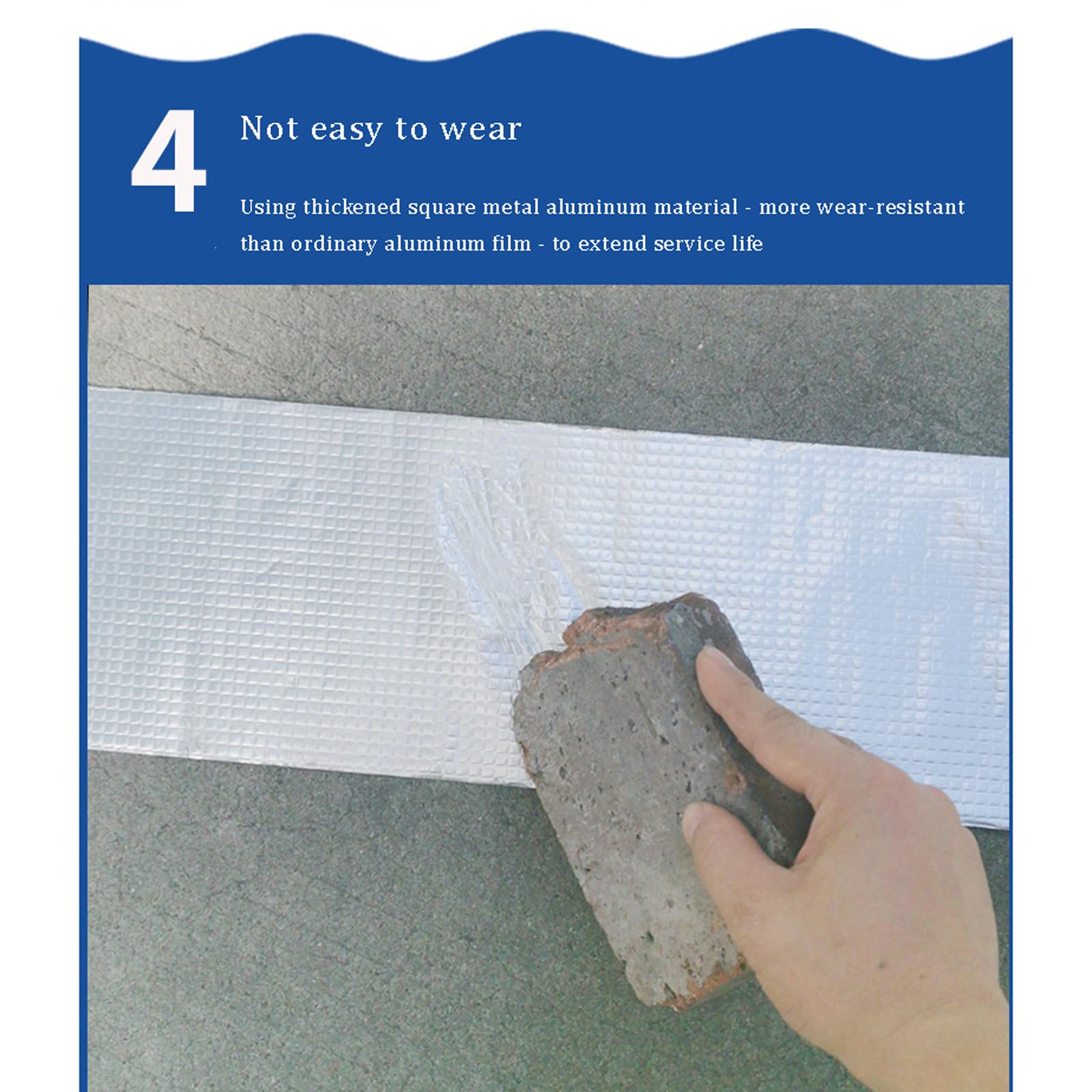 Cinta Impermeable- Cinta Impermeable de Caucho butilico y Aluminio Extra Fuerte Resistente al Desgaste Cinta para Reparación de Tuberías Grietas Goteras- Disponible en una Variedad de tamaños