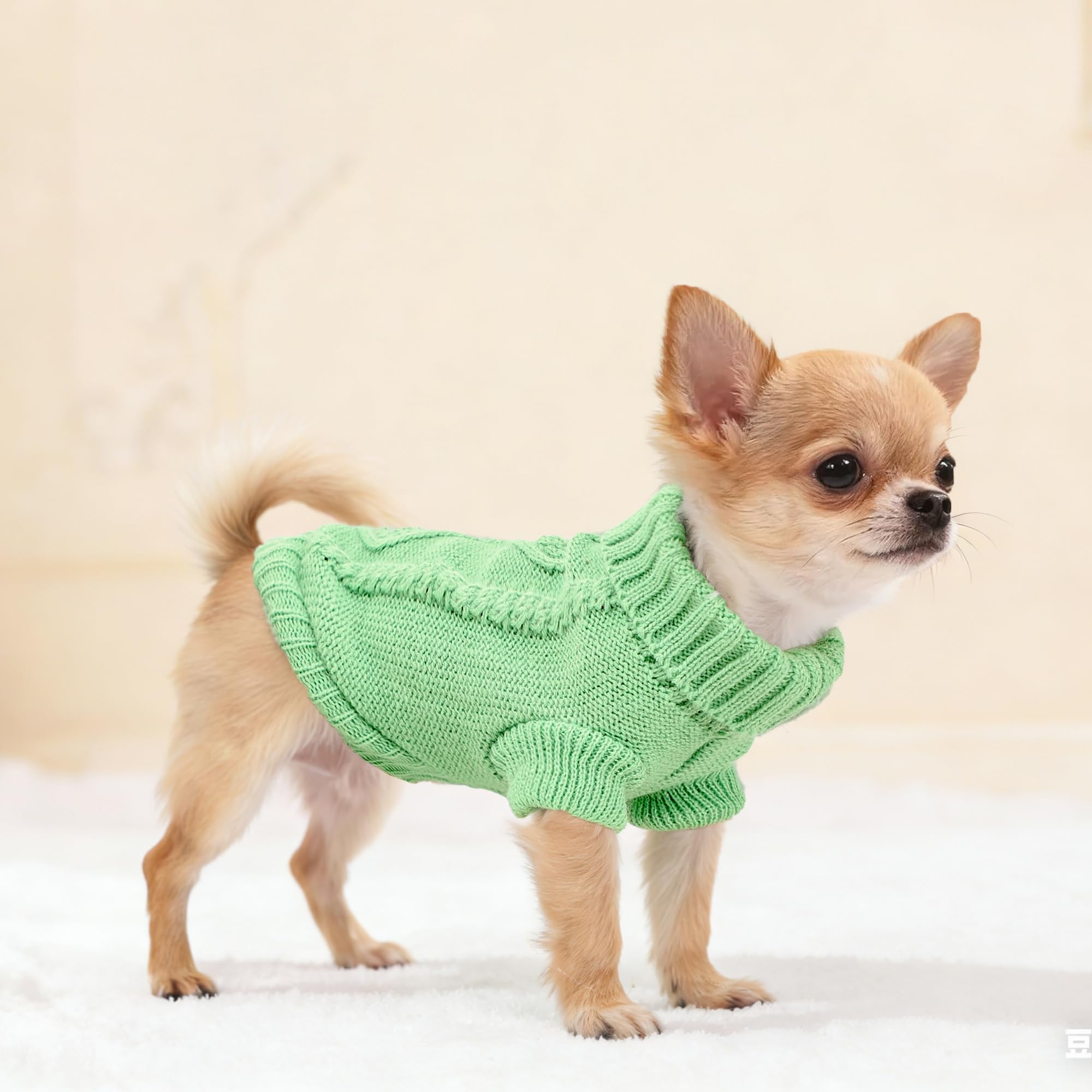 2 Stück Chihuahua-Kleidung, Hundepullover für kleine Hunde, niedlicher Welpen- und Katzenkleidung, Rollkragen, dicker warmer Mantel für Yorkie-Katze, extra kleine Hundebekleidung (XX-Smal)