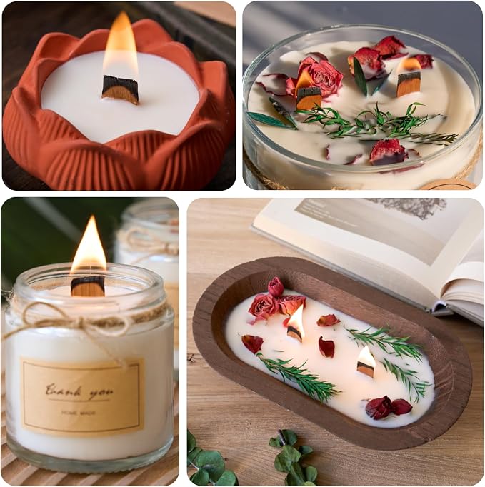 Kit de 200 Pabilos de Madera para Velas Incluye Base Metálica miniatura 5