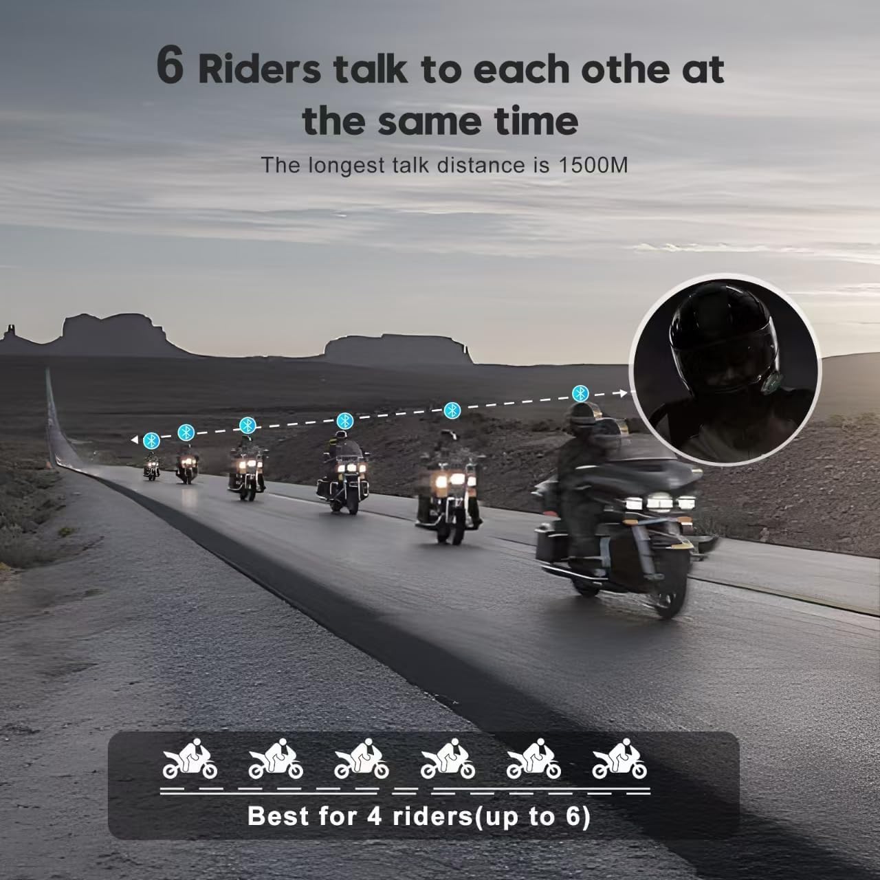 SKYVENT Q4 Motorcycle Bluetooth Communication System