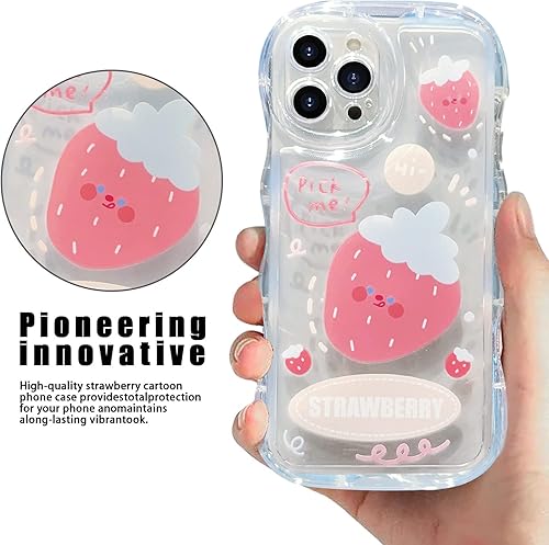 Miniatura 2 de YKCZL Compatible con iPhone 11, funda protectora de TPU suave con bonito patrón de fresa rosa, funda protectora de bolsa de aire para iPhone 11 para