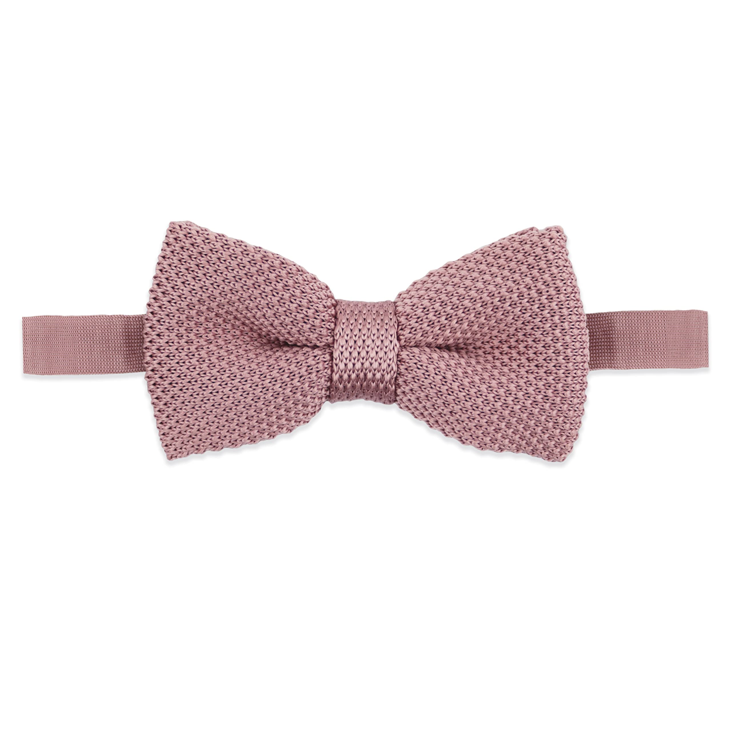 THE GENTS LAB - Men's 100% Polyester Adjustable Knitted Bow Tie (Dusty Pink)