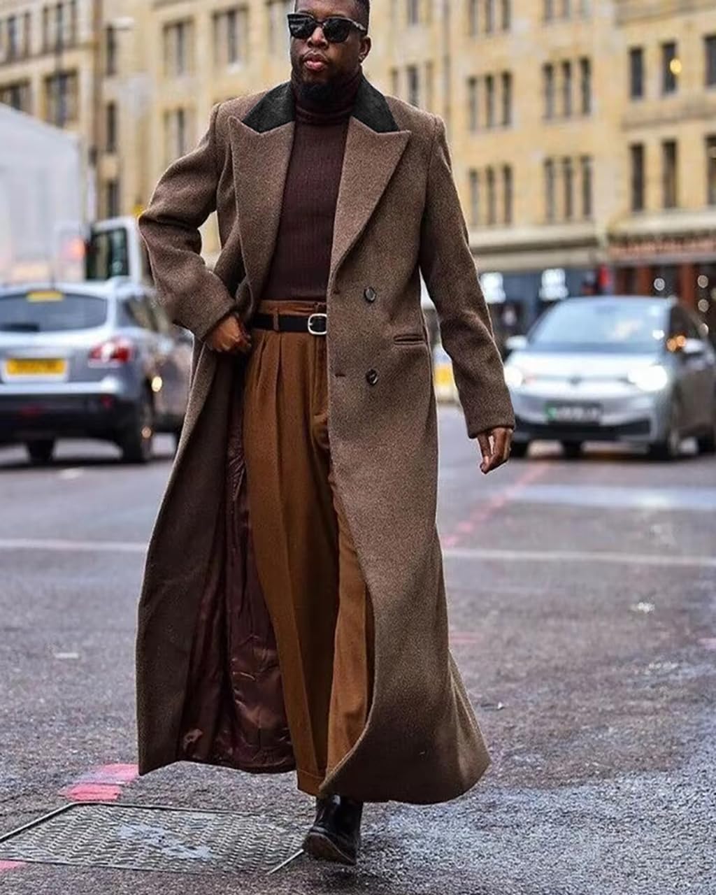 VENNYNG Boys Full Length Trench Coat Notched Lapel Long Jacket Double Breasted Classic Winter Overcoat
