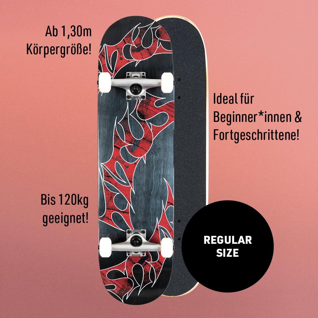 TITUS Skateboard complet Stained Triple - Noir stained 8.25 - Planche complète en bois d'érable 7 couches - Pour adolescents et adultes