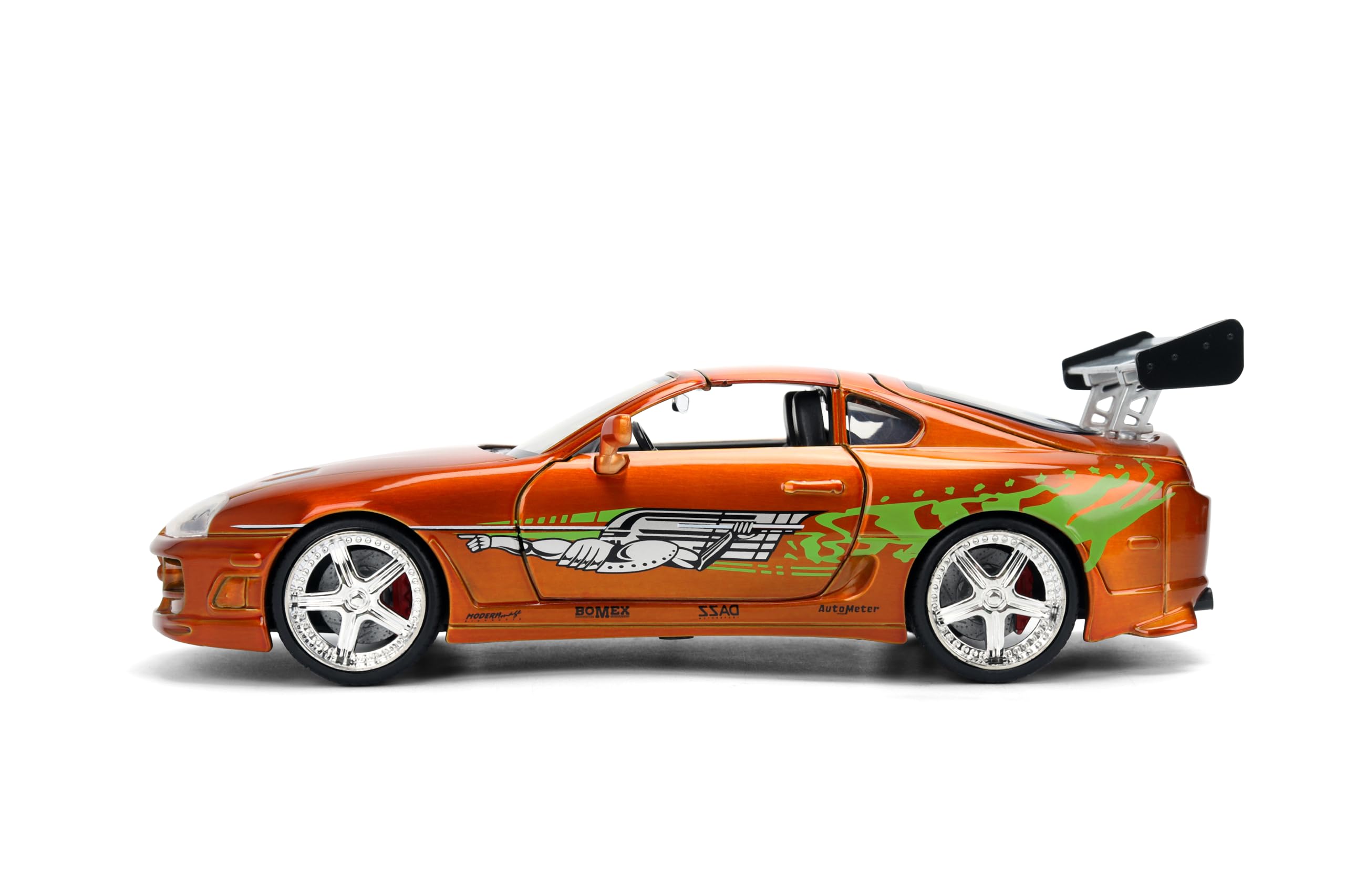 Modellino di auto pressofuso compatibile con Fast & Furious 25th Anniversary Edition 1:24 Brian's Toyota Supra in colore spazzolato di Jada