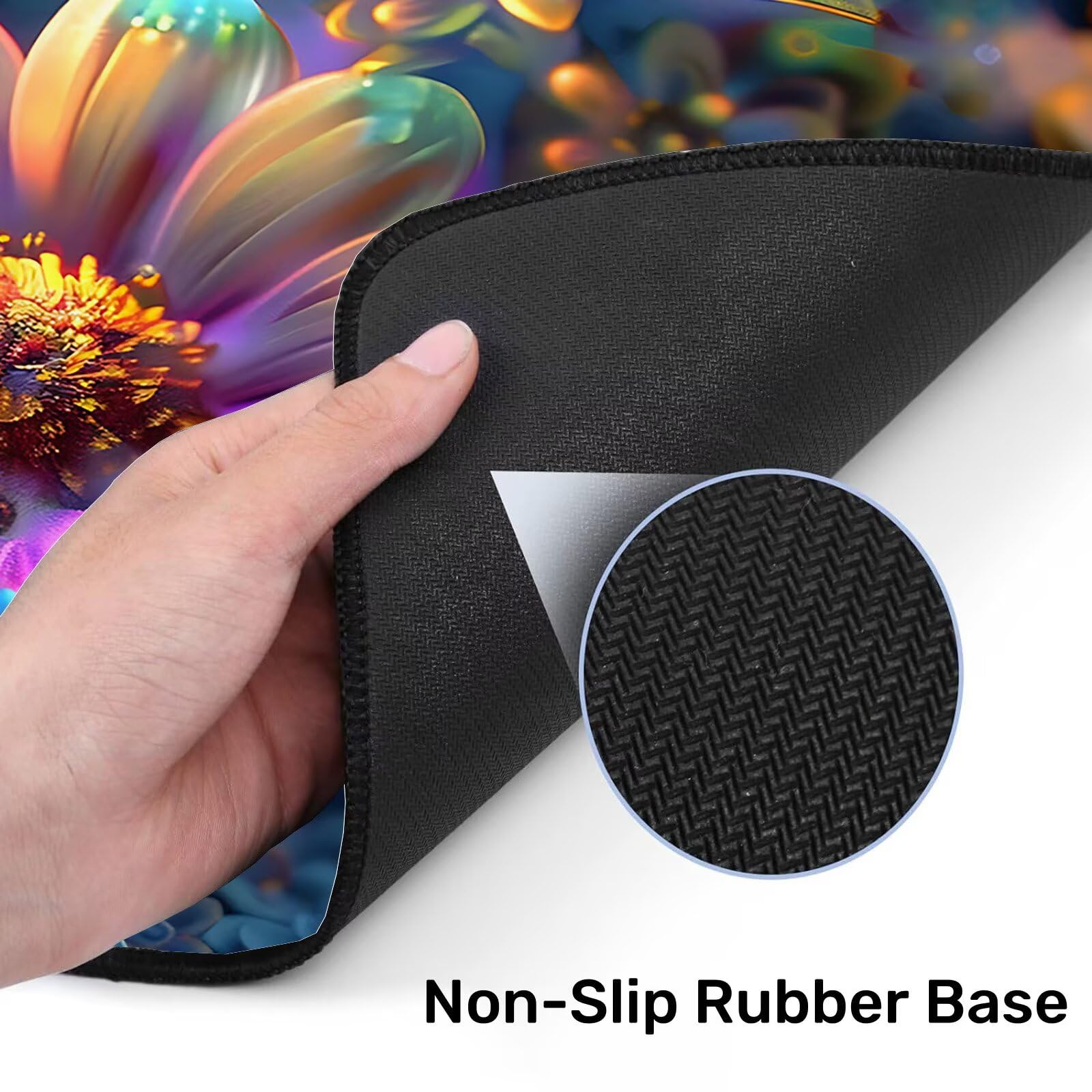 Alfombrilla Ratón Gaming, 1500x600x4 mm Alfombrilla Ratón XXL Flor, Impermeable Alfombrilla Escritorio con Tela de Micro Tejido Superior, Base Antideslizante, Mouse Pad Grande para Juegos (Sueño) F-5