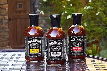 Jack Daniel's Old No. 7 Honey BBQ Sauce Authentic Small Batch Jack Daniels BBQ Sauce Preservative Free 19.5 oz