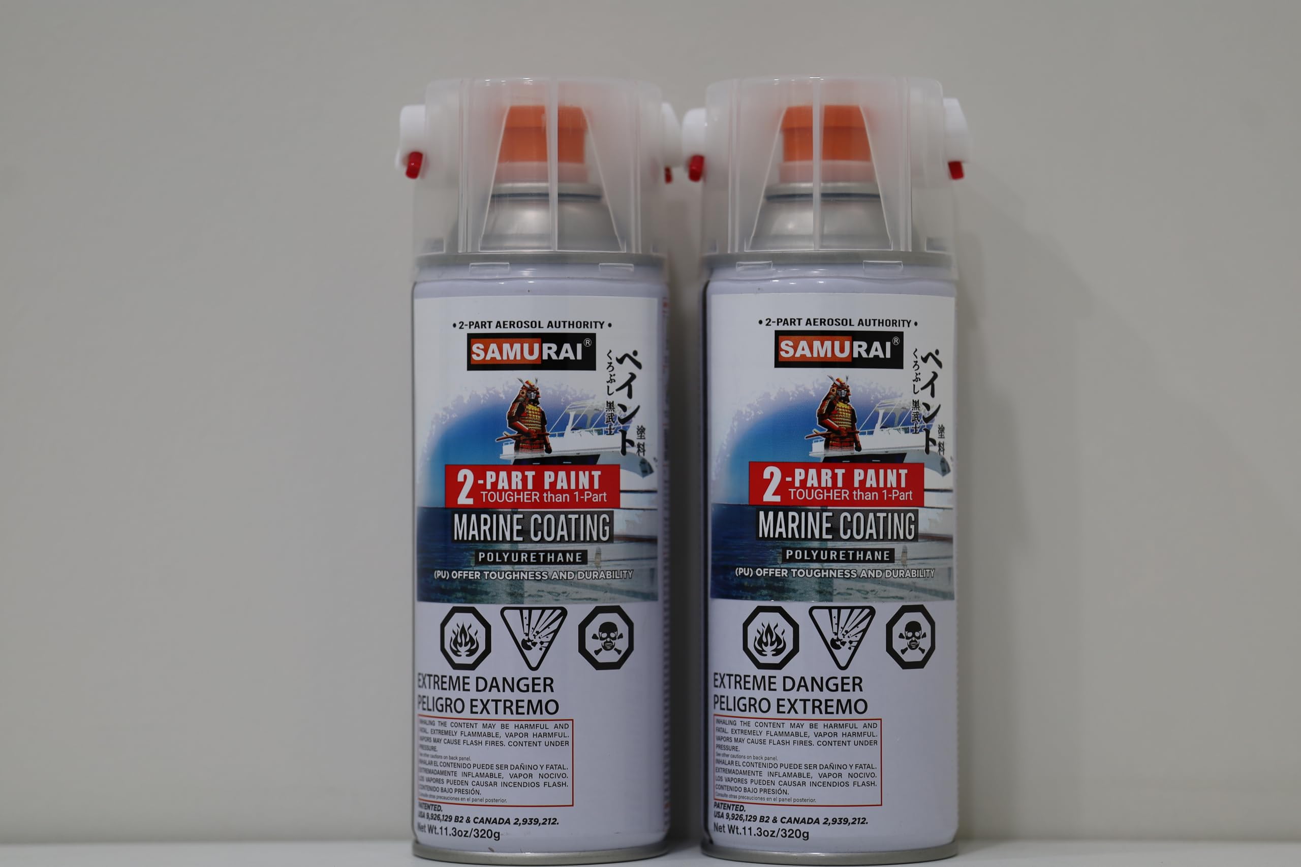 SAMURAI 2-Part Polyurethane Spray Paint for Marine - 11.3 Ounce UV