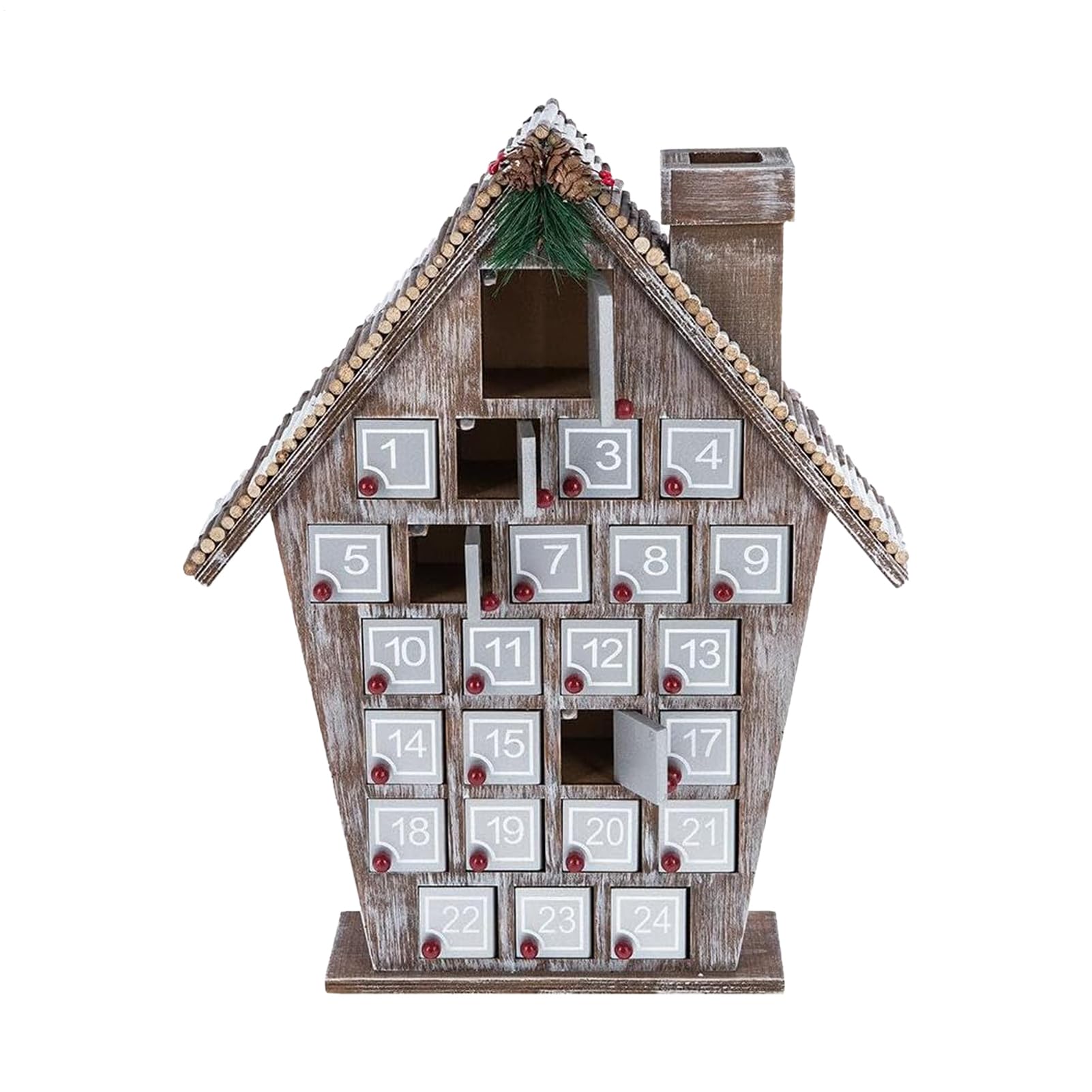 Holzhaus-Adventskalender,Holz-Weihnachtshaus-Adventskalender | Adventskalenderschrank aus Holz - Weihnachts-Adventskalender mit Schubladen, Countdown-Kalender für die Weihnachtsdekoration