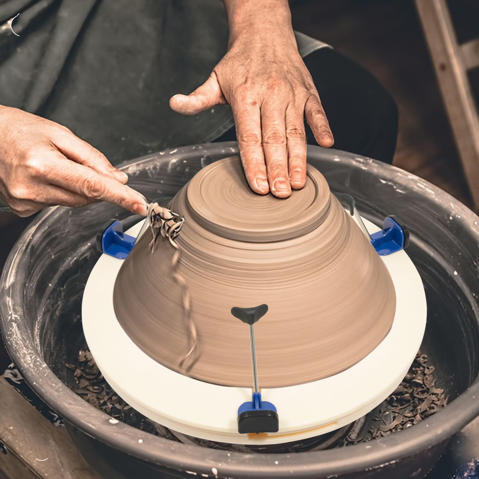 Pottery Trimming, Workshop di ceramica, strumento in ceramica, supporto regolabile con precisione, cinque piedi, antiscivolo, facile da pulire, stabile e leggero, per officina, scuola, fai da te