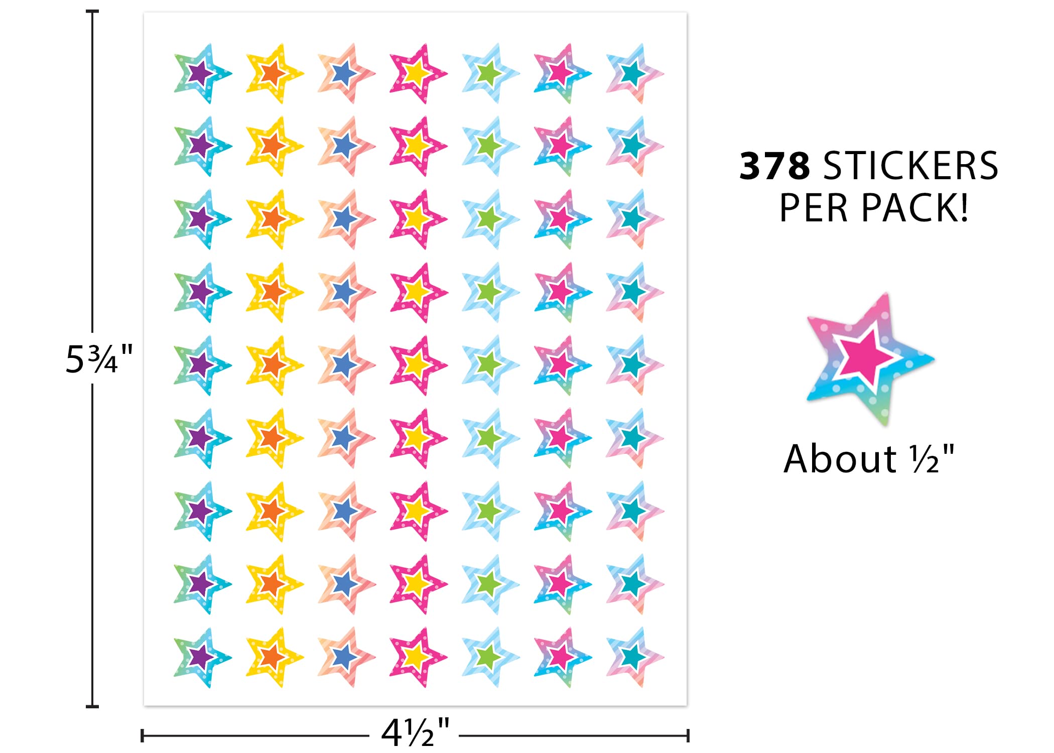 Mini pegatinas de estrellas coloridas Vibes