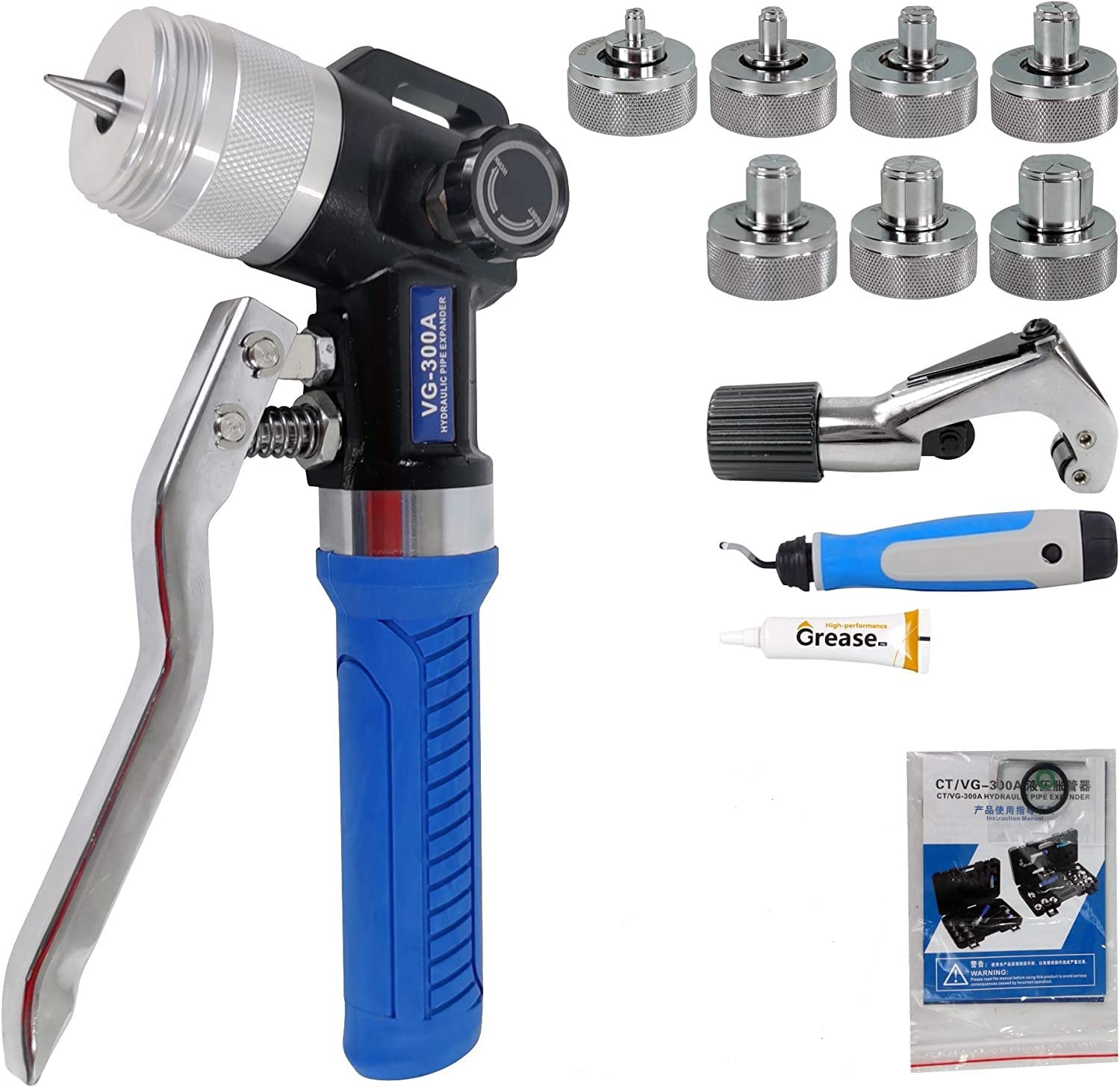 HVAC Swaging Tools Kit Hydraulic Copper Pipe Tube Expander Tool 3/8, 1/2, 5/8, 3/4,7/8,1,1-1/8 Inch