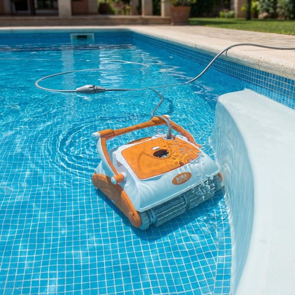 Suinga Robot limpiafondos automatico Bora Smart | para Suelo Paredes y Linea de flotacion | Cobertura 80 m² y Limpieza Completa