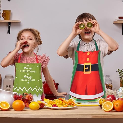 Miniatura 6 de Suhine 12 delantales de Navidad ajustables a granel rojo negro búfalo delantal a cuadros para mujeres hombres cocinando hornear vacaciones fiesta