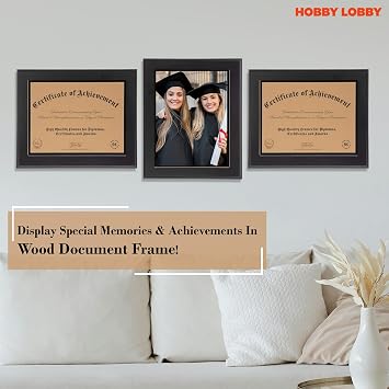 Hobby Lobby Certificate of Achievement Black Wood Frame, 11.5 H x 14 W