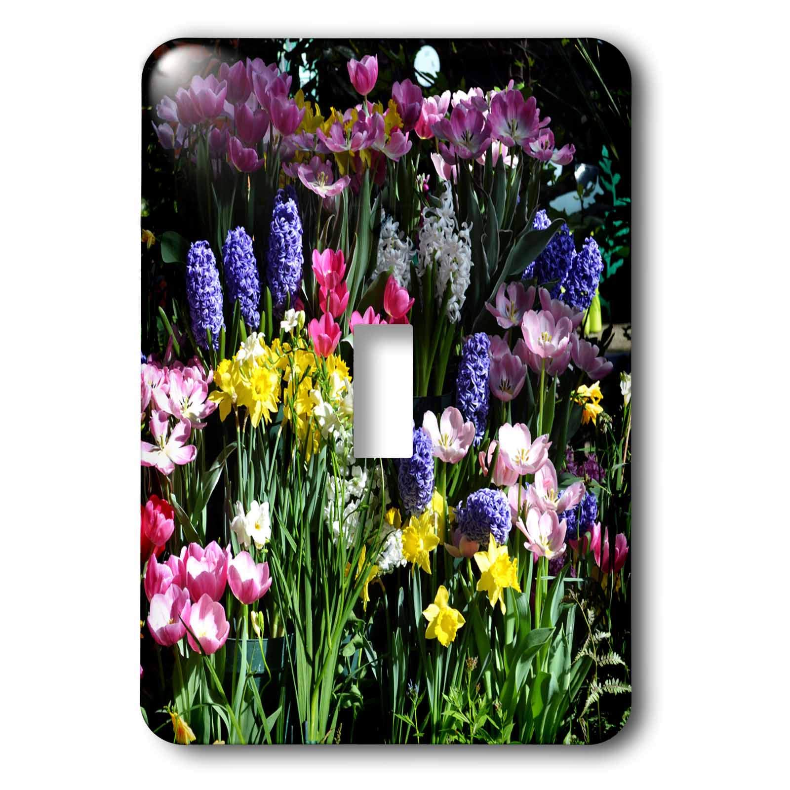 Interrupteur à bascule simple imprimé fleurs 3drose LSP 33090 pour décoration murale