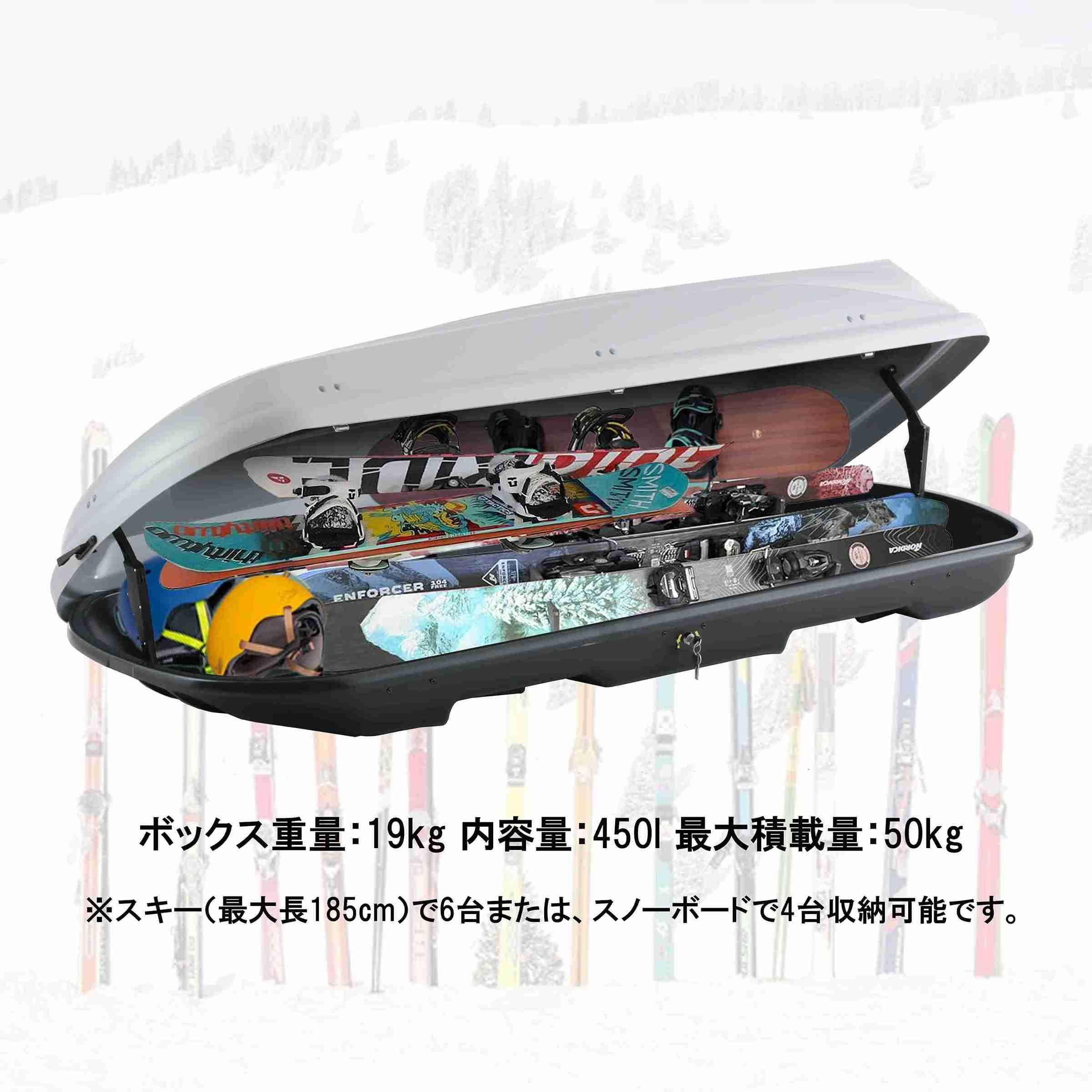 Amazon.co.jp: ルーフボックス 450リットル フラットシルバー